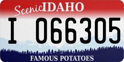 ID license plate I066305