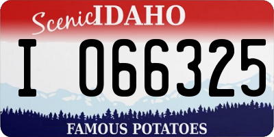 ID license plate I066325