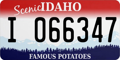 ID license plate I066347