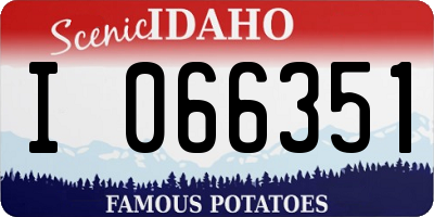 ID license plate I066351