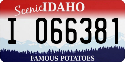 ID license plate I066381