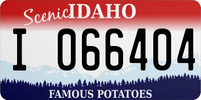 ID license plate I066404