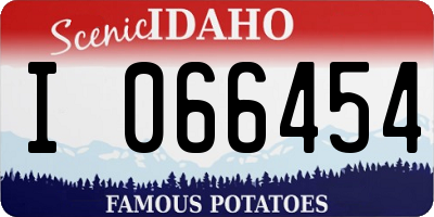 ID license plate I066454