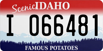ID license plate I066481