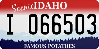 ID license plate I066503