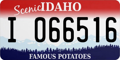 ID license plate I066516
