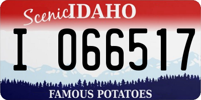 ID license plate I066517