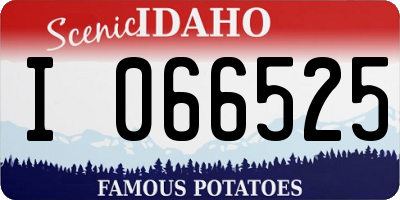 ID license plate I066525