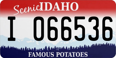 ID license plate I066536
