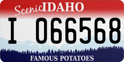 ID license plate I066568
