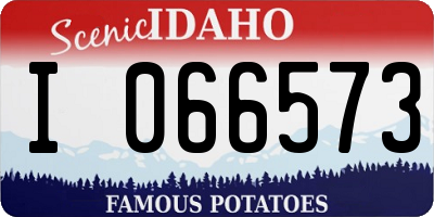 ID license plate I066573