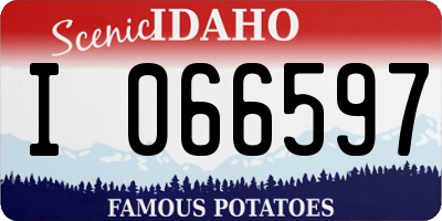 ID license plate I066597