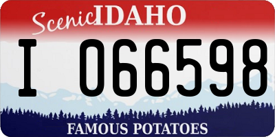 ID license plate I066598