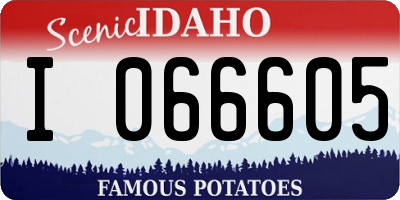 ID license plate I066605