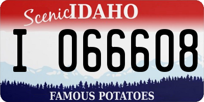 ID license plate I066608