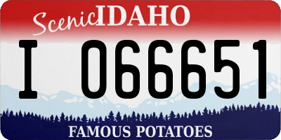 ID license plate I066651