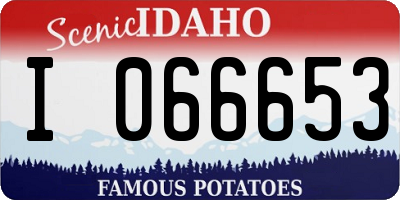 ID license plate I066653