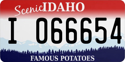 ID license plate I066654