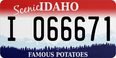 ID license plate I066671