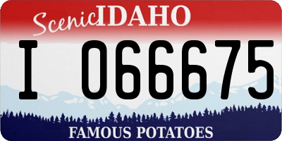 ID license plate I066675