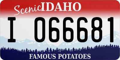 ID license plate I066681