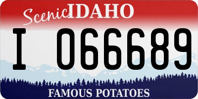 ID license plate I066689