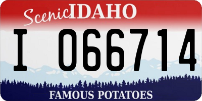 ID license plate I066714