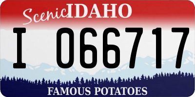 ID license plate I066717