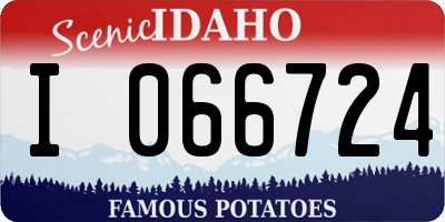 ID license plate I066724