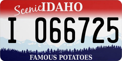 ID license plate I066725