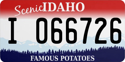 ID license plate I066726