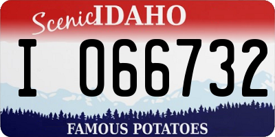 ID license plate I066732