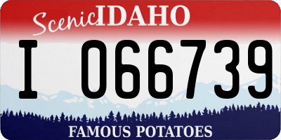 ID license plate I066739