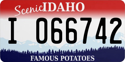 ID license plate I066742