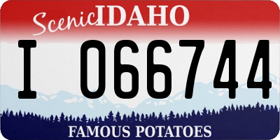 ID license plate I066744