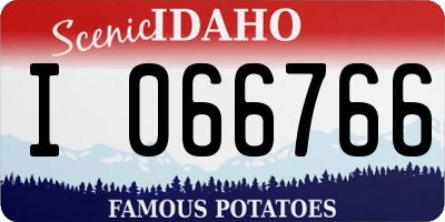 ID license plate I066766