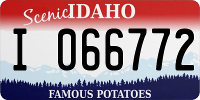ID license plate I066772
