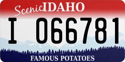 ID license plate I066781