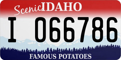 ID license plate I066786