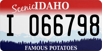 ID license plate I066798