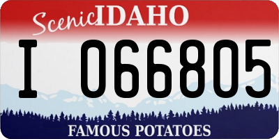 ID license plate I066805