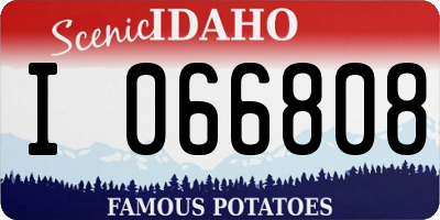ID license plate I066808