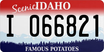 ID license plate I066821