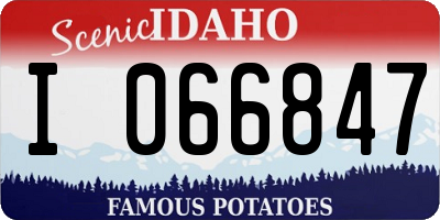 ID license plate I066847