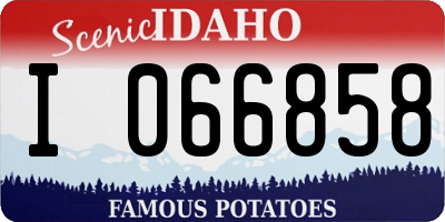 ID license plate I066858
