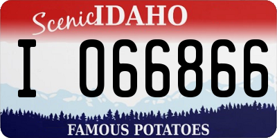 ID license plate I066866