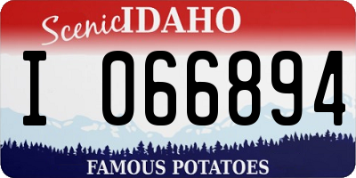 ID license plate I066894