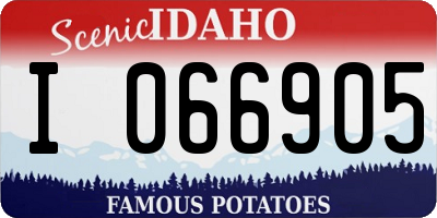 ID license plate I066905