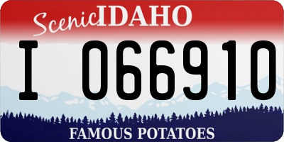 ID license plate I066910