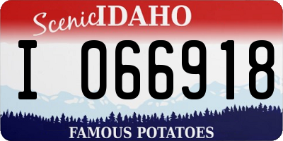 ID license plate I066918